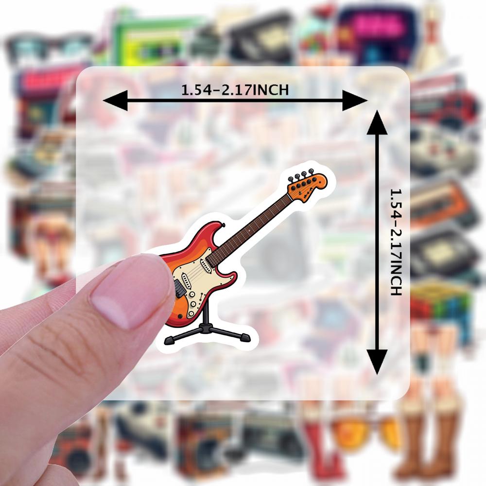 35pcs-50pcs Decals Music Retro Stickers Music Decals Stationery Stickers For Guitar Notebook Fridge