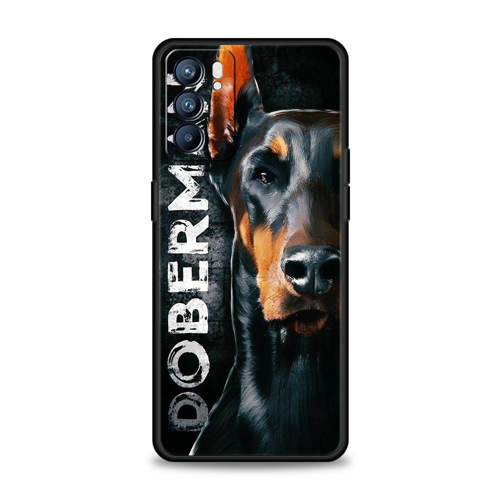Doberman Dog Phone Case For Oppo Reno 13 12 11 10 7 F Find X5 X6 A98 A80 A79 A78 A57 A54 A31 A17 Pro 5G Soft TPU Cover Funda Bag