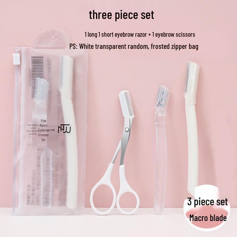 Women's Beginner Safe Foldable Eyebrow Razor Set with Anti-Scratch Design and Replaceable Blades