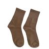 Women's Autumn-Winter Loose Fit Mid-Calf Anti-Pilling Cotton Socks in Solid Colors