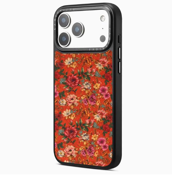 

Denior Cork Flower Magnetic Wireless Charging Case for iPhone 15/16/17 with Drop Protection 15 Pro Max красный
