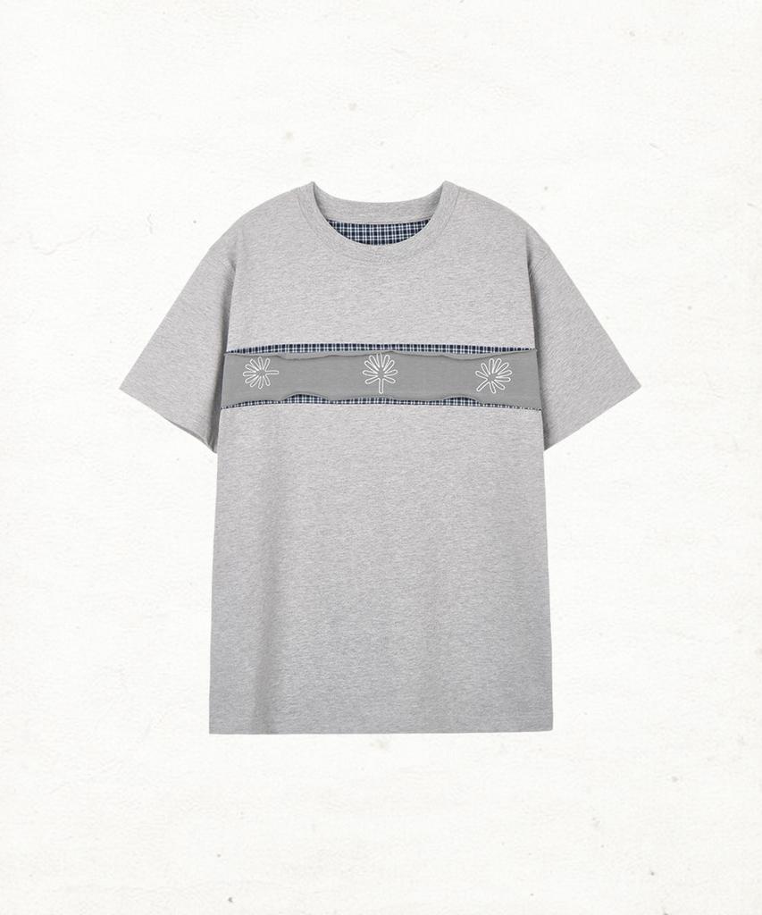 Dandel Dd Check Inset Symbol Tee (Grey)