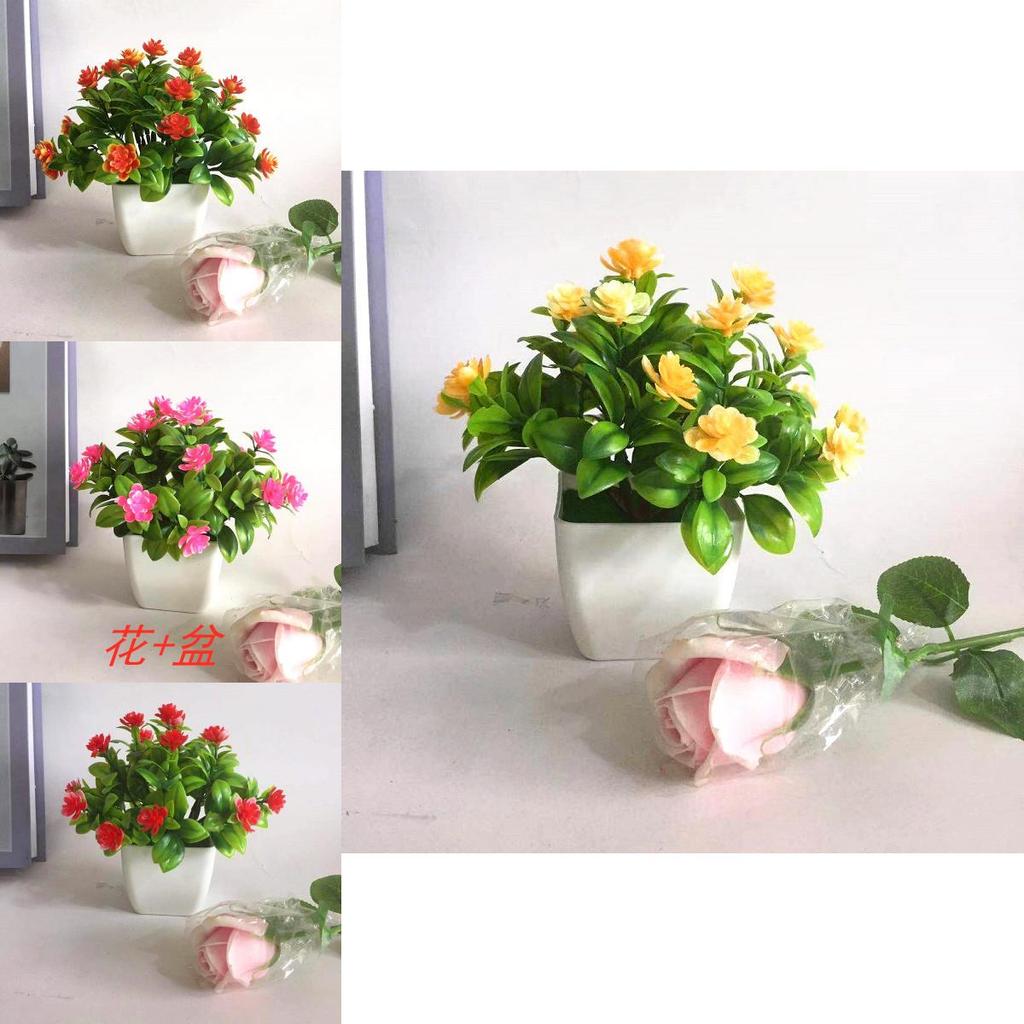Fake Miniature Daisy Plant Decor With Plastic Craftsmanship For Living Spaces