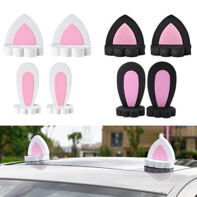 2 adornos exteriores para techo de coche, con personalidad, para modificar el coche, con orejas de conejo y gato.