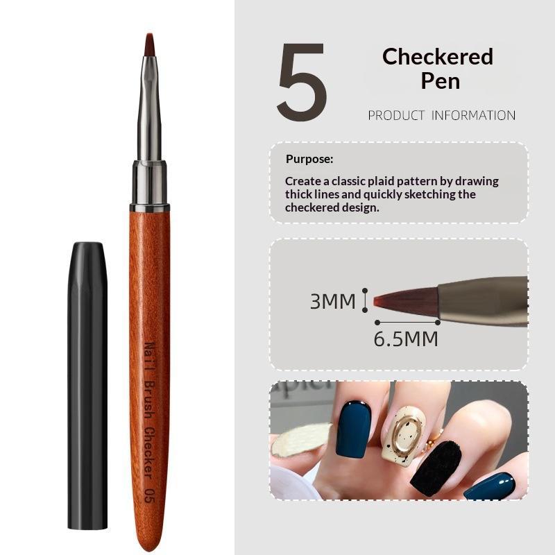 Nail Art Liner Brush Detail Brush Wood Handle Drawing Painting Pen UV Gel Extension Carving Pen Manicure Tool