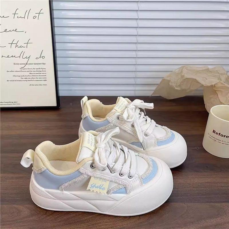 Spring new dopamine original niche little white shoes women's niche big head board shoes platform ugly cute bread shoes