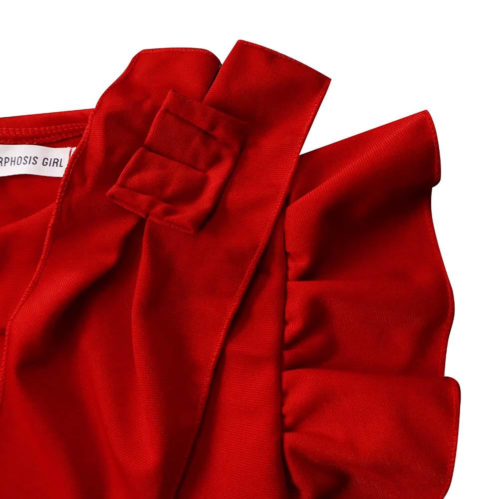 Large Size Women Summer Fashion Solid Ruffled Dress Ladies Elegant One Piece Slit Dress