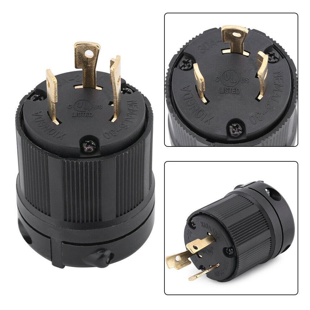 NEMA 30A 250V -Lock Plug For L6-30P 3-pole Wire Lock Electrical Plug Connector