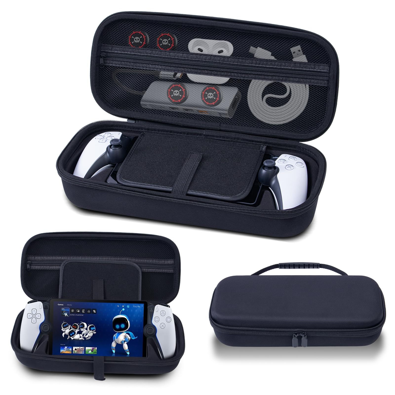 

HEATFUN Чехол для PlayStation Portal Чехол для PS Portal Удаленный плеер для PS5 Slim Хранение Водонепроницаемый Ударопрочный Черный Портативный чехол для PS Удаленный плеер для PS5 чёрный