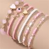 6 stuks Natuursteen Kralen Boze Oog Armband Set voor Vrouwen Handgemaakt Imitatie Parel Kristal Bedel Sieraden Cadeau