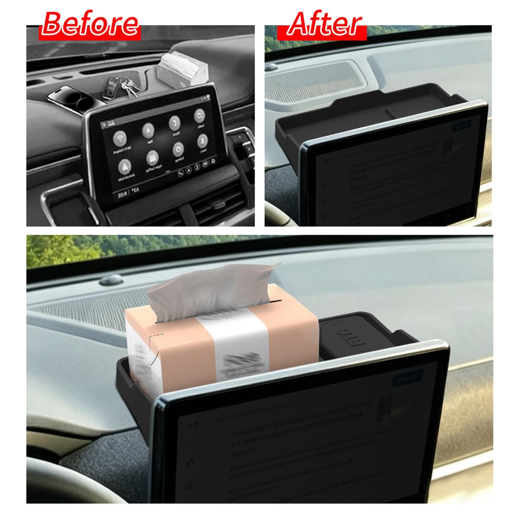 Smabee Left Drive for Ford Explorer 2026 US Version Dashboard Storage Tray Silicone Center Hidden Tray Behind Screen Accessories