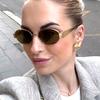 Vintage Oval Sunglasses  New Stylish Metal Rim Outdoor Shades Trendy Fashion Luxury Brand Design Anti-UV Sun Glasses