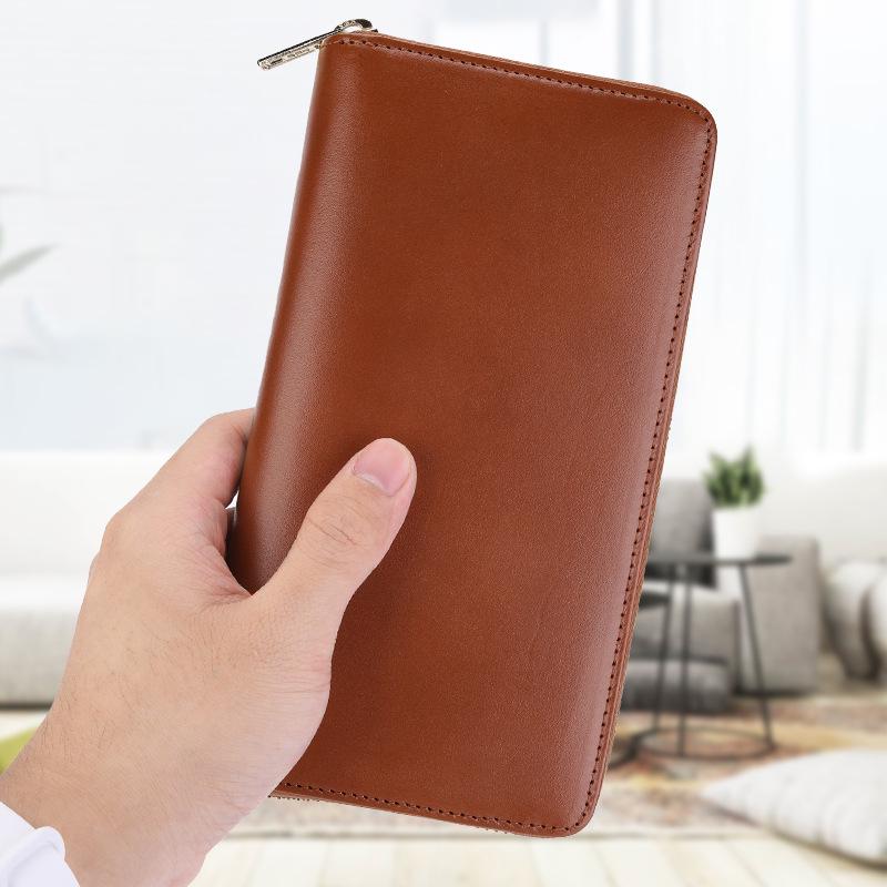 Women's Genuine Leather Long Wallet Clutch - Large Capacity, Multi-Card Slots, Vegetable Tanned