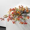 Long Branches Red Berry Bouquet Realistic Simulation Autumn Fruit Artificial Flower Plastic Decorative Artificial Plants Branch