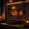 Halloween Tapestry Pumpkin Bat Maple Leaf Printed Wall Hanging Bedroom Living Room Party Wall Background Decor Hanging Cloth