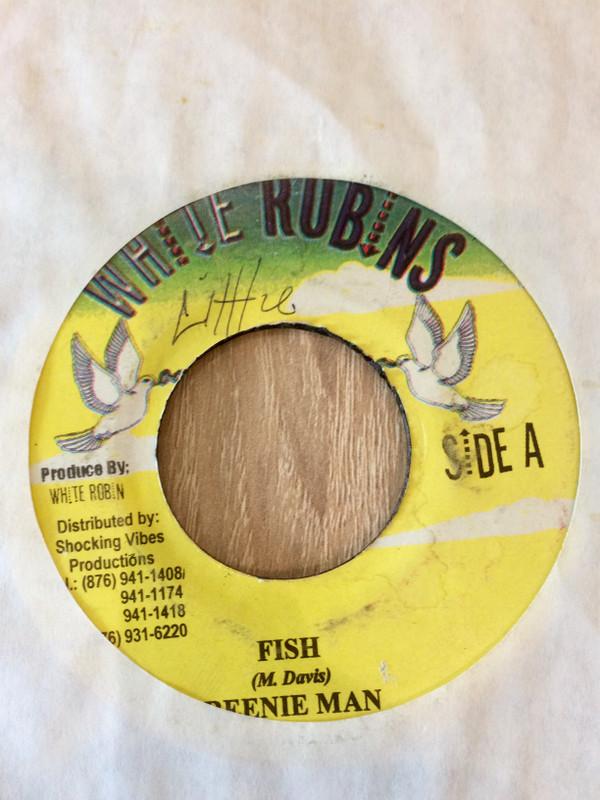 

7inch Record BEENIE MAN Fish NONE White Robins Jamaica Reggae Ska Dub Used