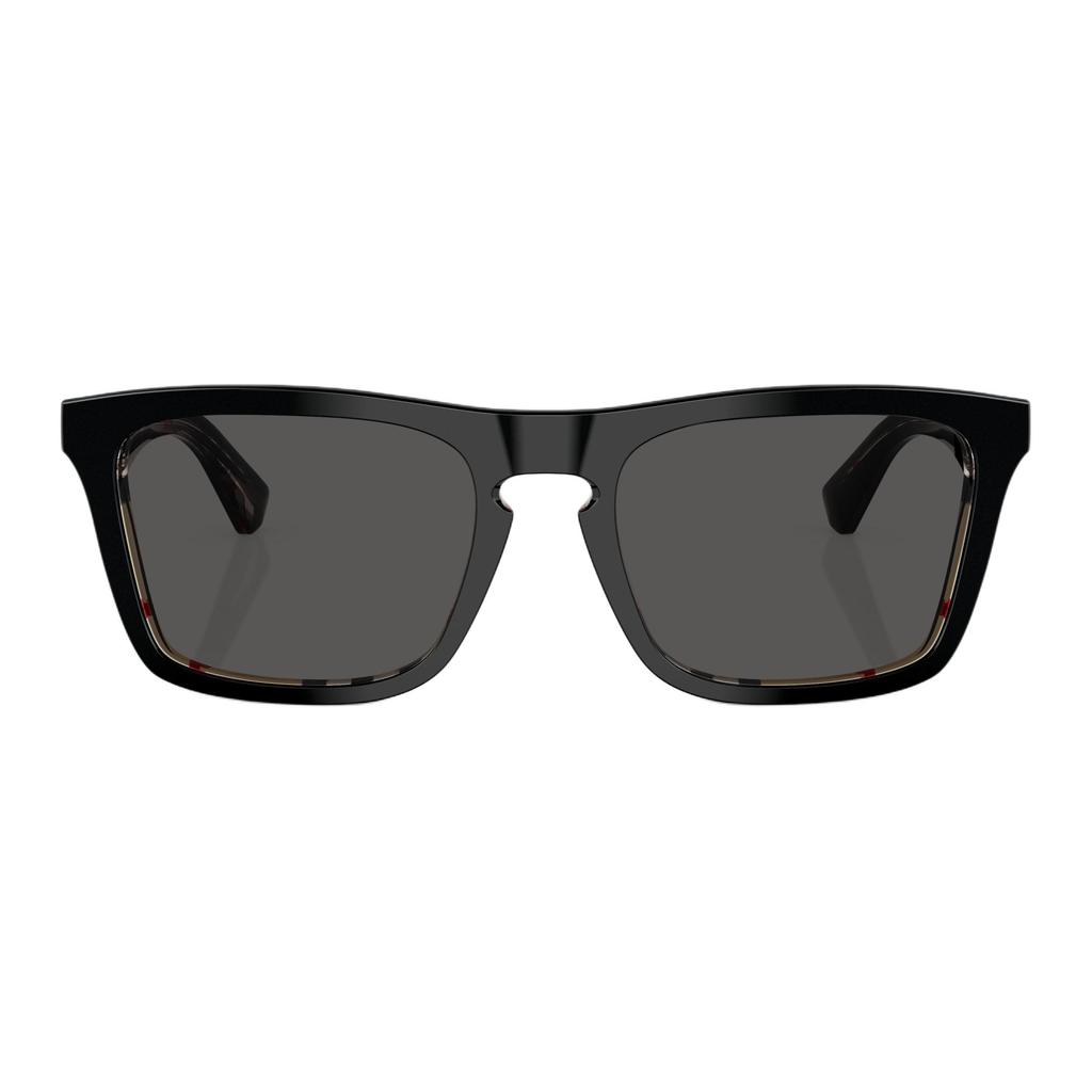Burberry 4434F Checkered Series Trendy Fashion Square Sunglasses Unisex Sunglasses Black 0BE4434F__412187