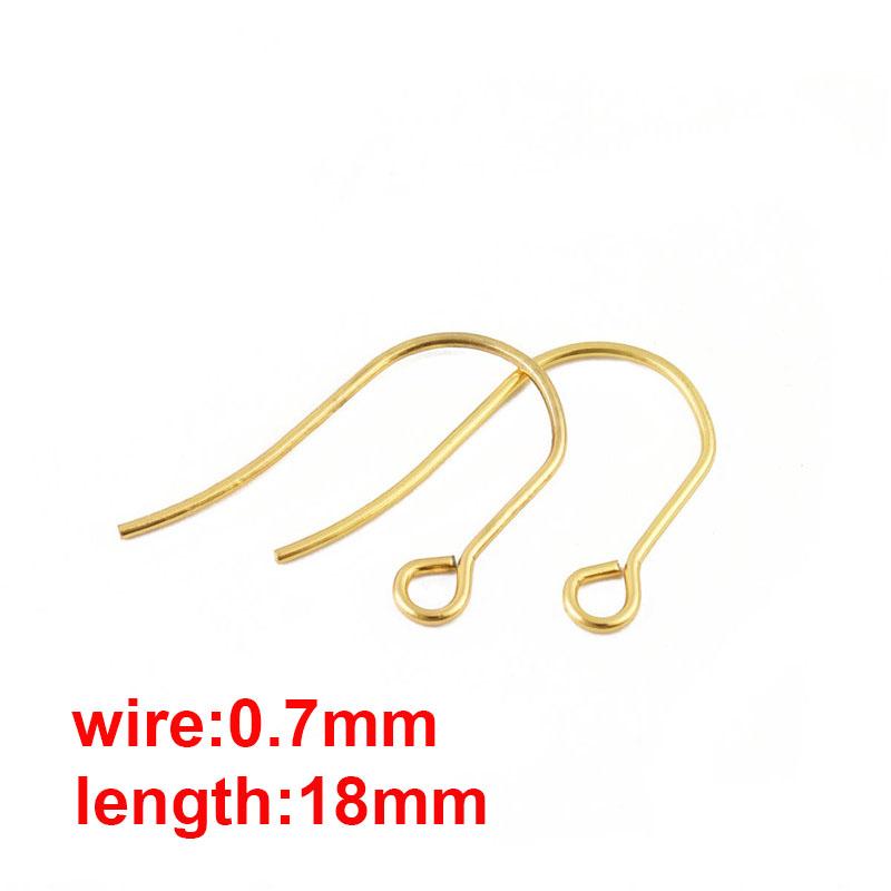 50 Stück/Los Goldfarbe Edelstahl Ohrhaken Ohrstecker Verschlüsse Mit Feder Ohrhaken Für Schmuckherstellung Zubehör