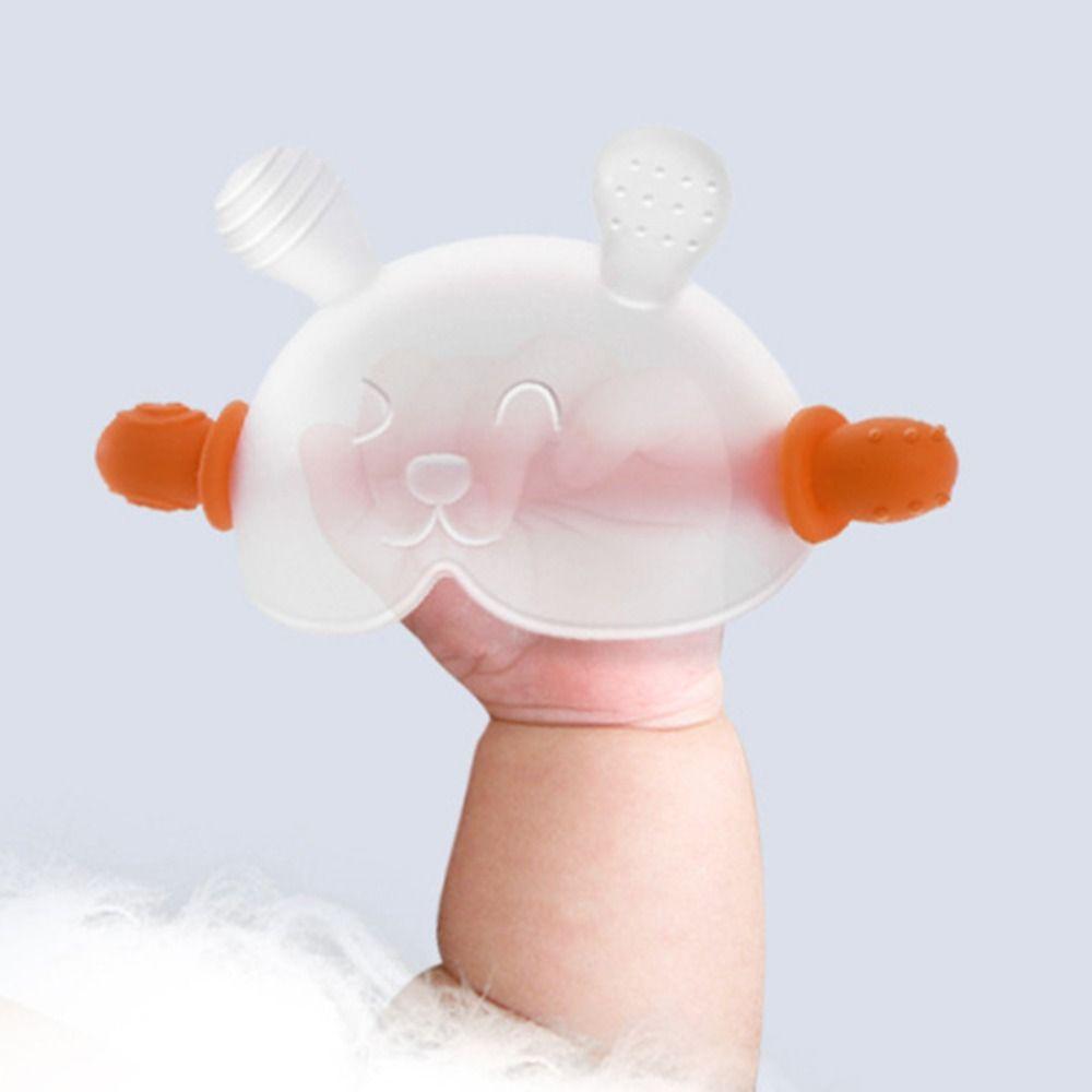Washable Teether Gloves Rrabbit Kids Teething Toys Comfortable Hand Teether For Infant