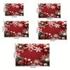 Christmas Snowflake Pattern Washable Floor Mat For Indoor Area, Soft And Comfortable, Suitable For Home Decoration