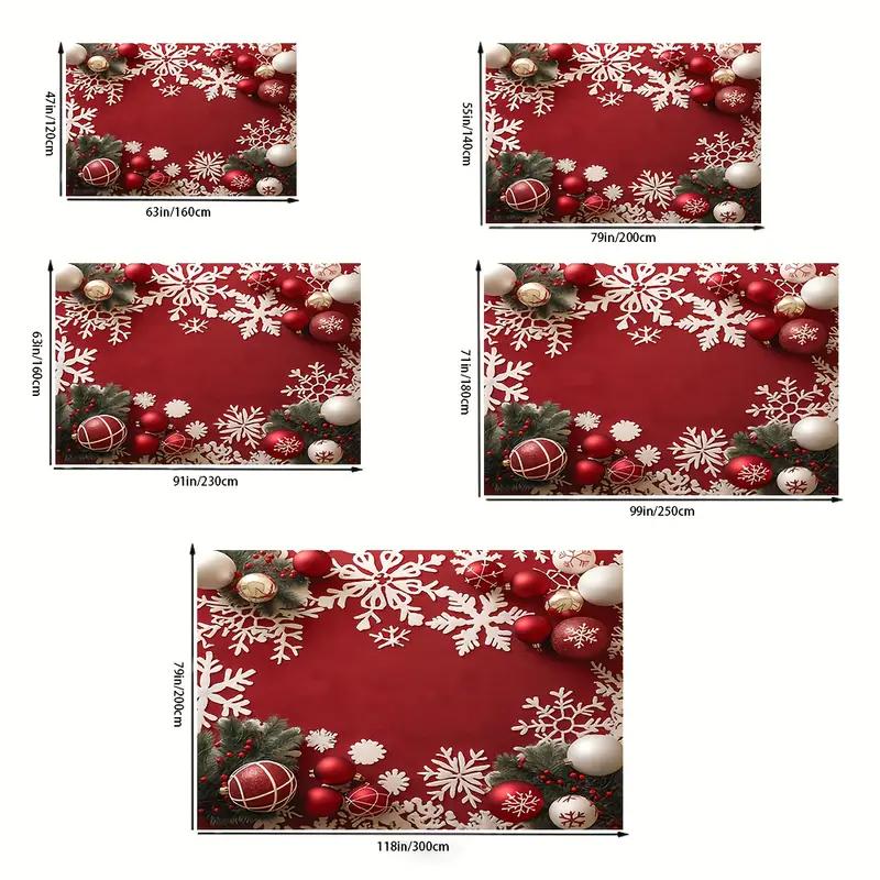 Christmas Snowflake Pattern Washable Floor Mat For Indoor Area, Soft And Comfortable, Suitable For Home Decoration