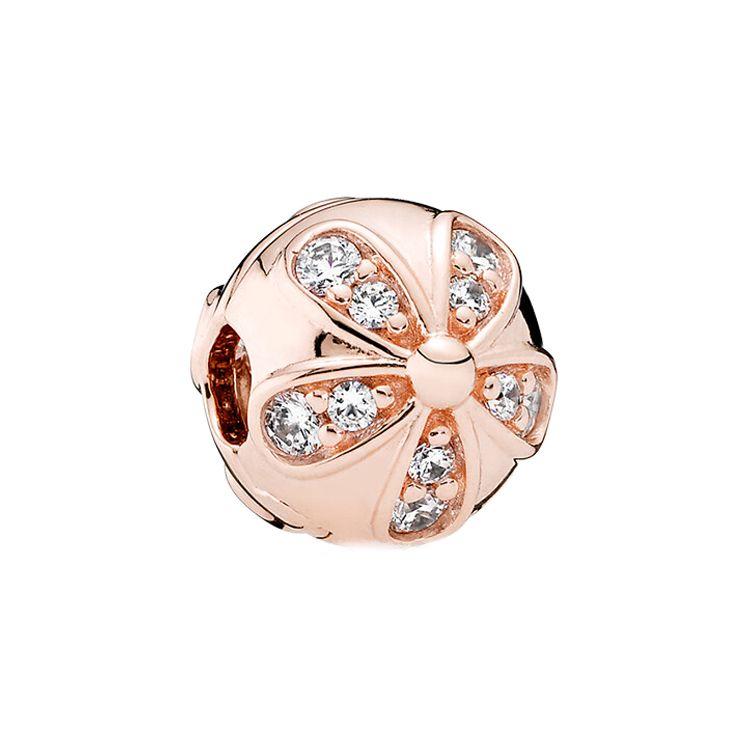 Pandora Rose Series Dazzling Daisy Fixed Clip Bead Unisex Jewelry 781493CZ Rose Gold
