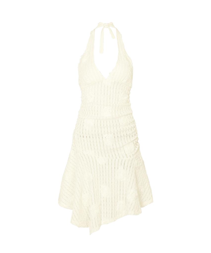 Lulu Seoul Bohemian Halter Neck Rose Dress (Ivory)