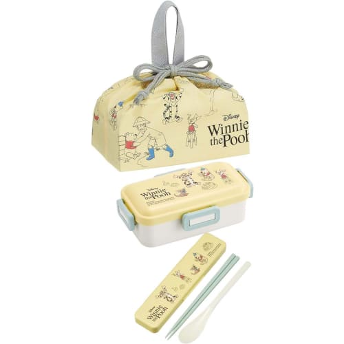 Skater Children's Lunch Drawstring Bag, Disney Winnie the Pooh Cafe Design, Made in Japan, KB7-A