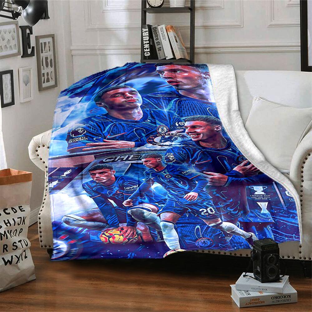 Chelsea Fc Football Player Blanket Comfortable Suitable for Seaside Bedding Chair All-Season Use Modern Style Gift for Travel Home Birthdays