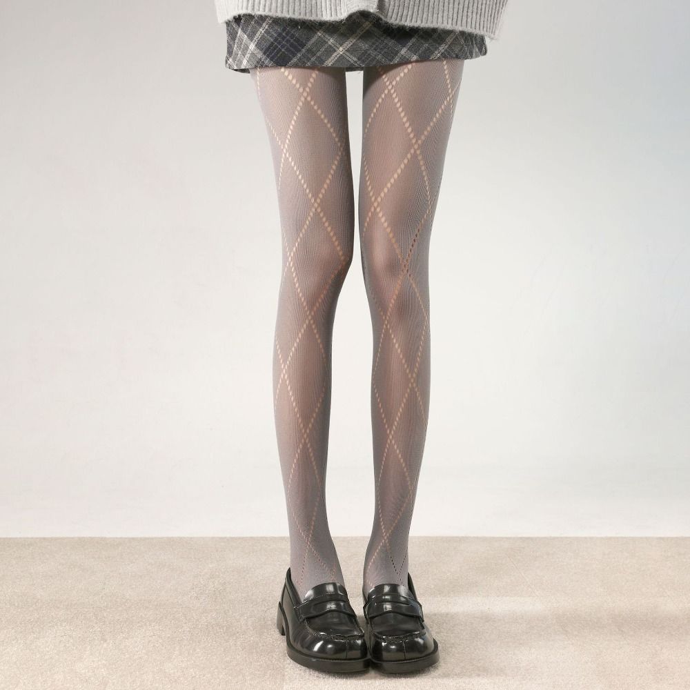 Hollow Out Knitted Pantyhose Jacquard Leggings Sexy Slim Stockings  Female Lingerie