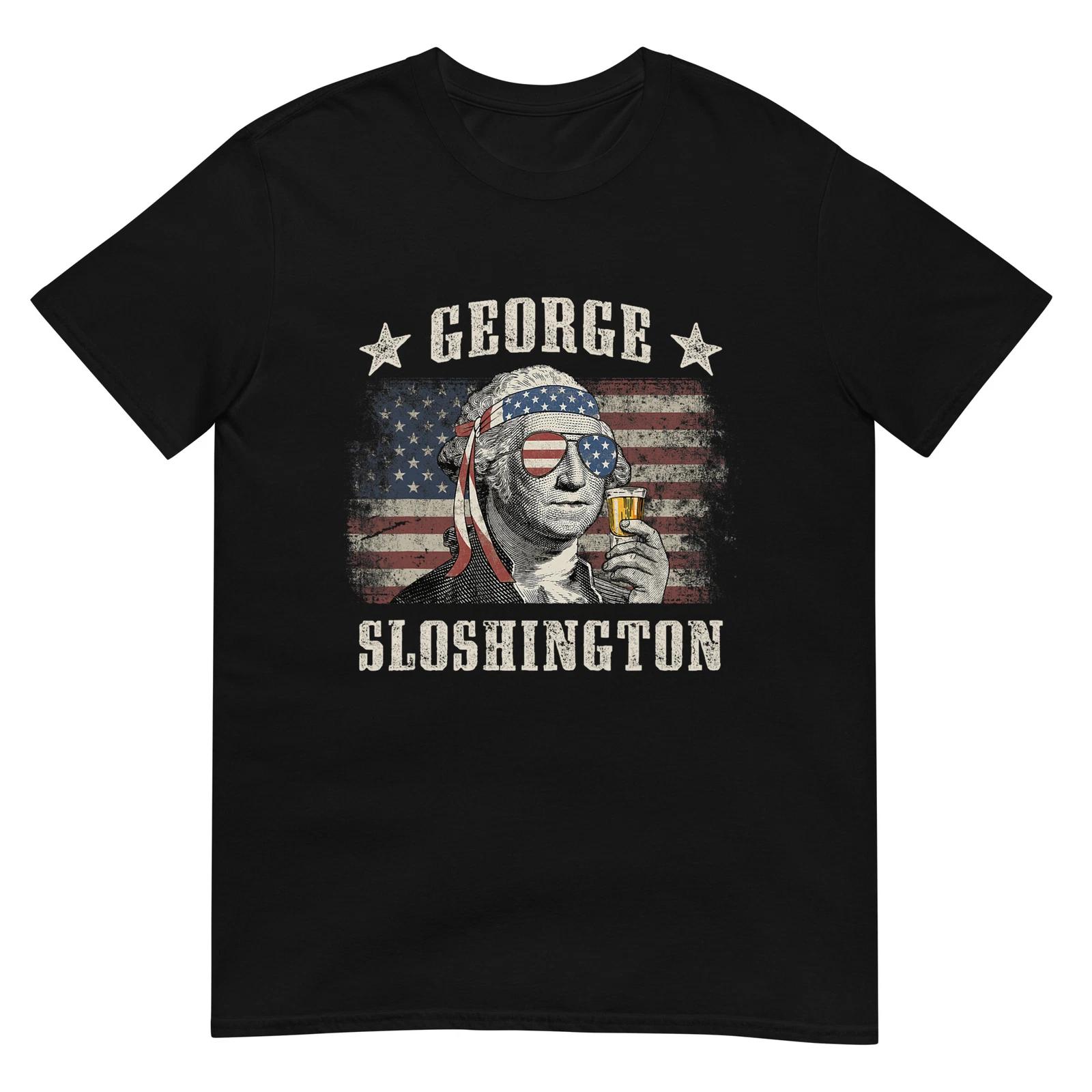 George Sloshington 4th of July Party Washington Funny T-Shirt XL