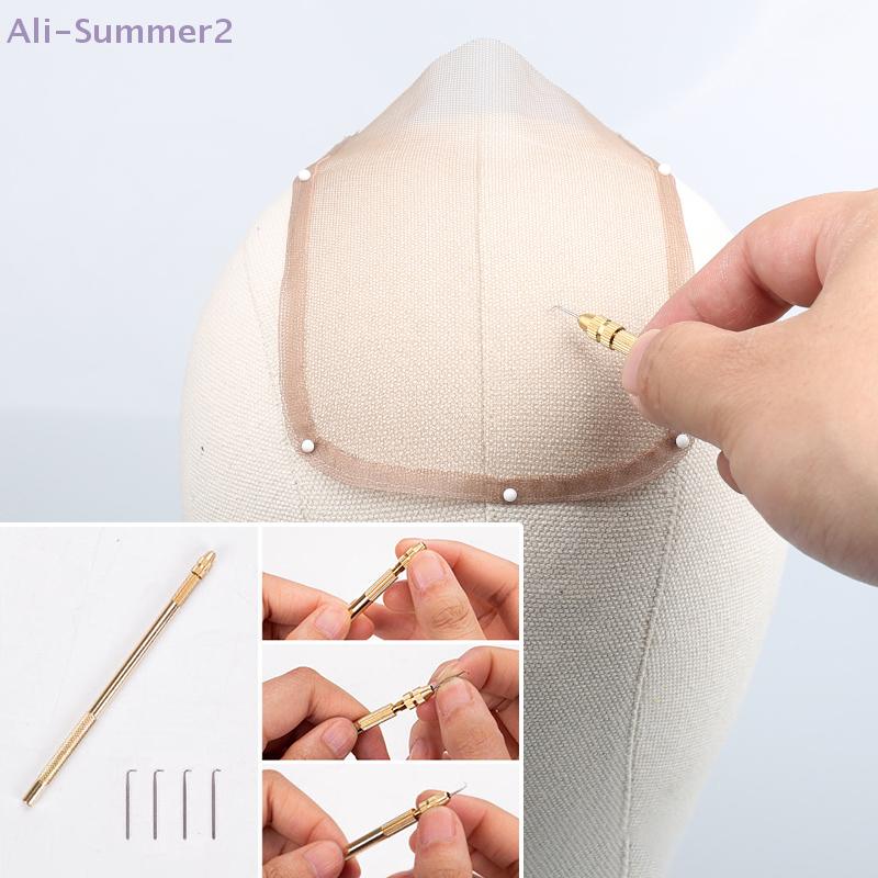 {Summer2} Detachable Brass Handle Wig Making Repair Needles For Lace Wig Making Ventilating Needle DIY Hair Extention Tools