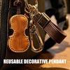 Stylish Instrument Keychain Retro Cello Keychain, Faux Leather Charm with Key Ring, Pendant Players for Car Home Keys, Music Lover Gift