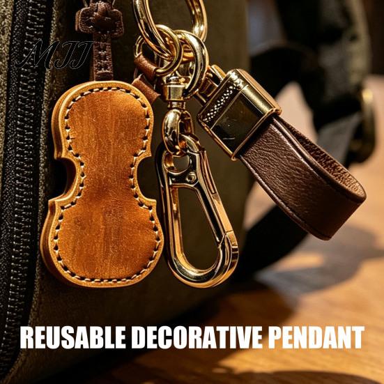 Stylish Instrument Keychain Retro Cello Keychain, Faux Leather Charm with Key Ring, Pendant Players for Car Home Keys, Music Lover Gift