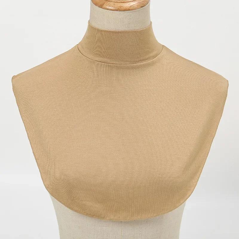 Modal Turtleneck Fake Collar Islamic Hijab Muslim Women Extensions Mock Neck Half Tops Blouse False Collars Detachable Neck Warm