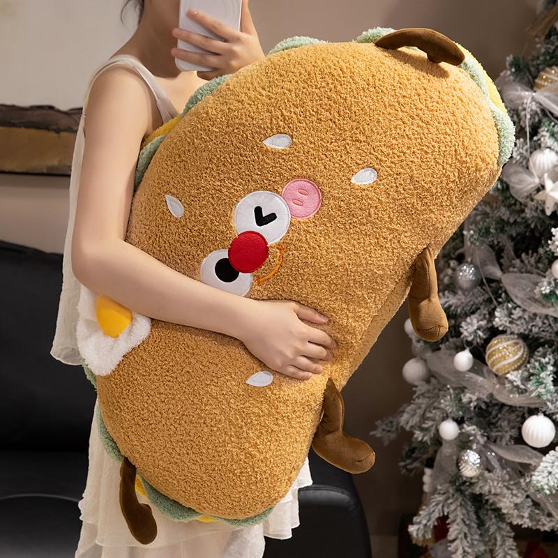 Cartoon Dog Bread Plush Toy Brown Cute Sofa Cushion Cookie Throw Pillow Doll Festival Birthday Gift