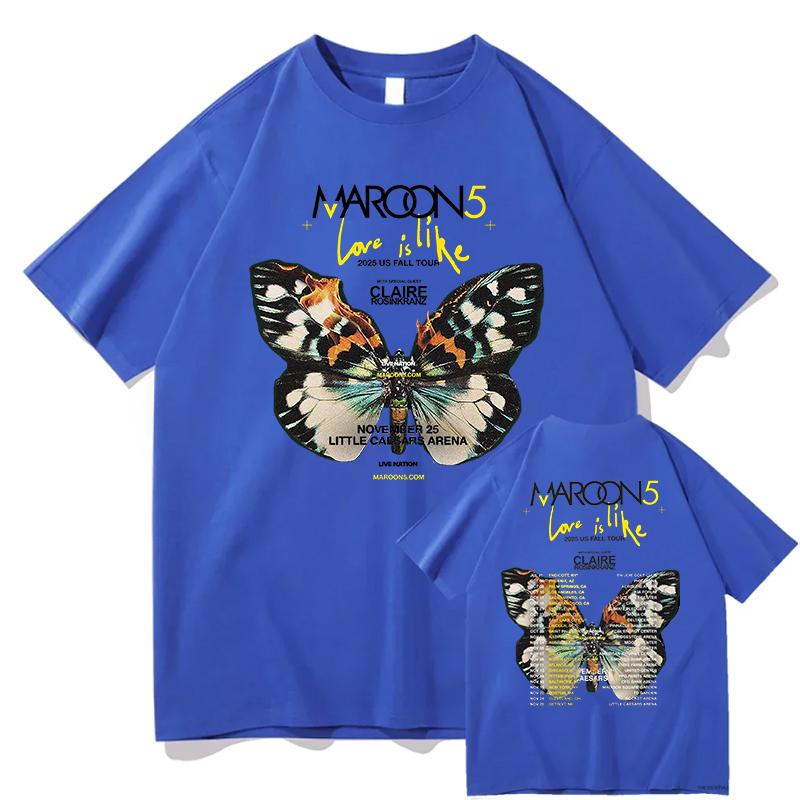 Maroon 5 All Night Tshirt Short Sleeve Cotton Male T-shirt Casual Fashion Unisex Streetwear Hip Hop Men Women Fans Clothing Tops