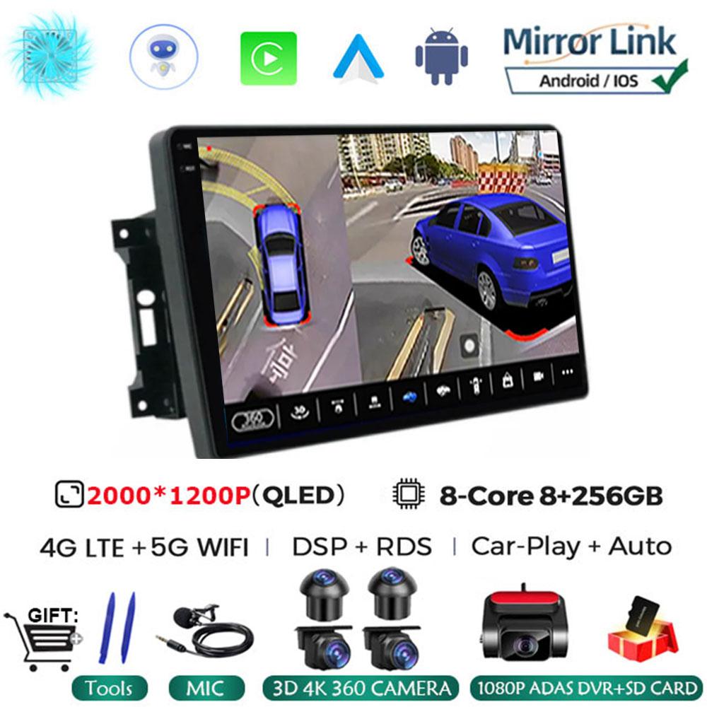For Jeep Compass/Commander/Grand Cherokee/Wrangler/Liberty AutoRadio Android 14 Car Radio QLED GPS Navigation Multimedia Player