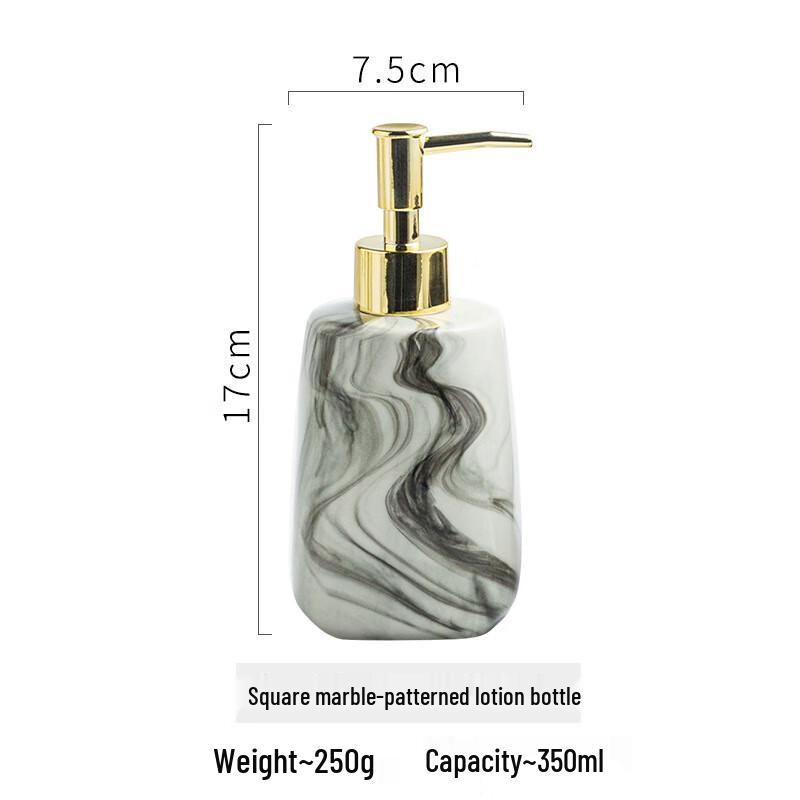 Square Marble Ceramic Dispenser Bottle