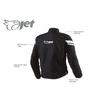 Jet Motorcycle Moto Jacket Men Waterproof Black Multifunctional Pocket System Removable Lining All Seasons (Black)
