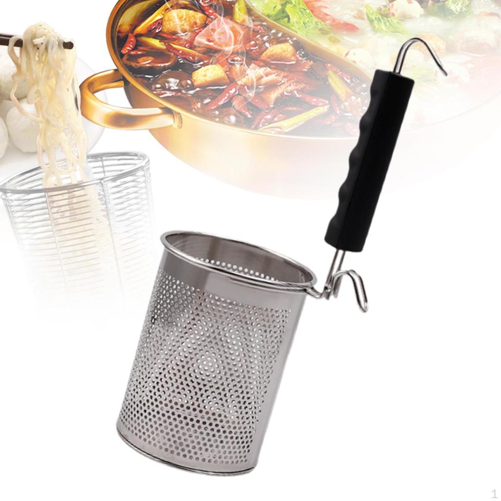 Food Strainer Basket In Stainless Steel for Rinsing Pasta And Dumplings