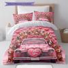 Trucks animals Pattern Bedding Quilt Set Quilt Cover Pillowcase Home Decoration Birthday Gift (1 * duvet cover + 2 * pillowcase, without core)