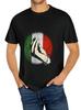 Unisex T-shirt z grafiką dłoni w modlitwie inspirowaną flagą Włoch - Codzienny czarny bawełniany T-shirt z krótkim rękawem