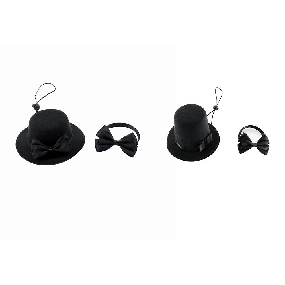 Pet Top Hat With Bow Tie For Dog Cat Birthday Party Gradation Halloween Costumes Accessories 2pcs Formal Accessories Set