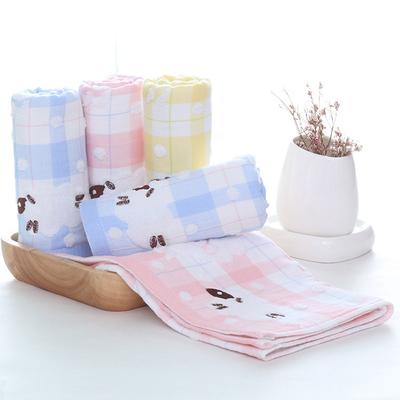 Cartoon Lazy Sheep Lattice Print Stripe Thick Soft Double Layer Fabric Towel Set 100%Cotton Hair Hand Spa Bath Face Home Towel