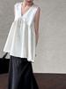 LUXI Satin Jacquard V-neck Sleeveless Vest – Women's Korean Style Summer Top 9762