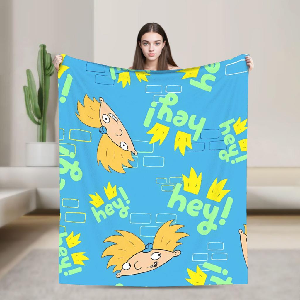 Manta do Hey Arnold Qualidade Macia Manta de Desenho Animado Inverno Crianças Adulto Sofá Cadeira Sofá Cama Colcha Gráfica