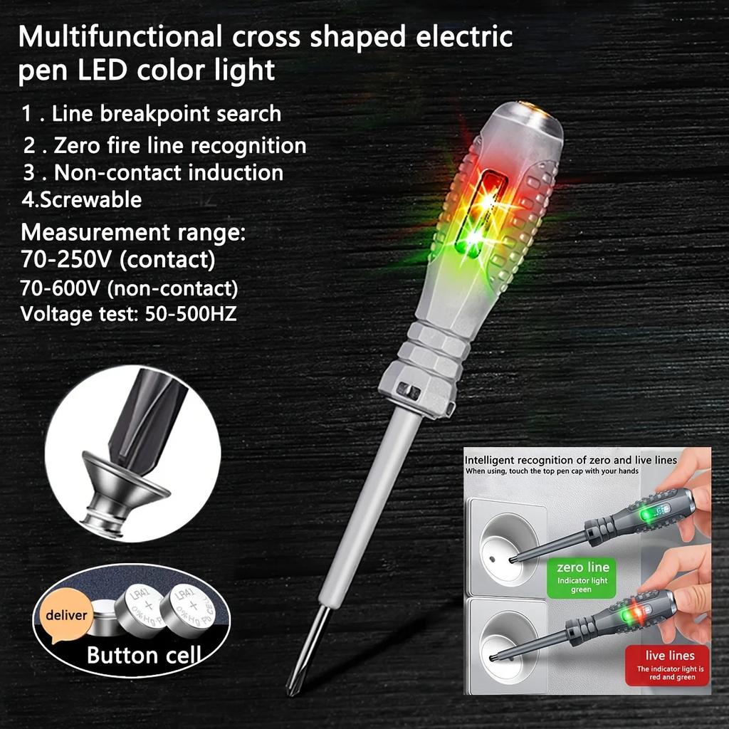 Word/cross Screwdrivers Neon Bulb Indicator Meter Electric Pen Insulated Electrician Highlight Pocket Tester Pen Tools