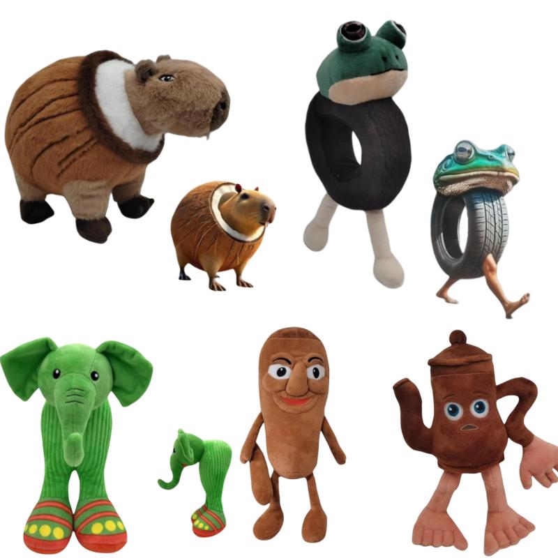 Boneca ambalam Rana Pneumatico Bobrinni cocosini Capibara Guscio di Cocco Peluche Giocattolo Divertente Bambola Imbottita Regali di Compleanno per Bambini