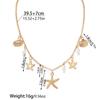 Holiday beach style starfish pendant shell imitation pearl tassel beach element alloy women's necklace